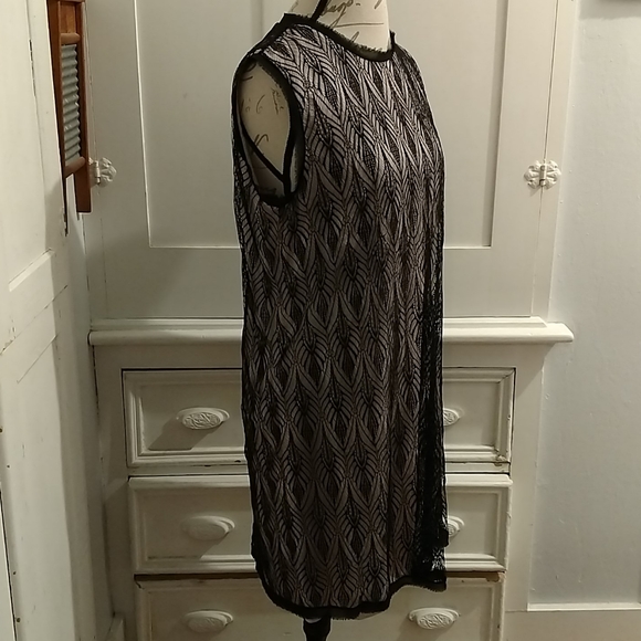 Rachel Roy lace mesh black dress Sz 10 - Picture 3 of 8